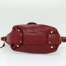 Chloe Angie Hand Bag Leather 2way Red Gold Auth BA2421-5