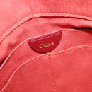 Chloe Angie Hand Bag Leather 2way Red Gold Auth BA2421-19