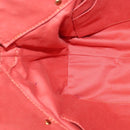 Chloe Angie Hand Bag Leather 2way Red Gold Auth BA2421-21