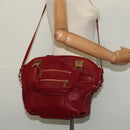 Chloe Angie Hand Bag Leather 2way Red Gold Auth BA2421-24