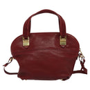 Chloe Angie Hand Bag Leather 2way Red Gold Auth BA2421-2