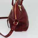 Chloe Angie Hand Bag Leather 2way Red Gold Auth BA2421-4