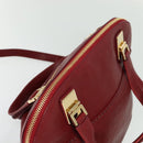 Chloe Angie Hand Bag Leather 2way Red Gold Auth BA2421-6