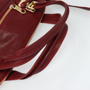 Chloe Angie Hand Bag Leather 2way Red Gold Auth BA2421-7