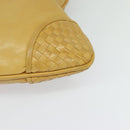BOTTEGA VENETA INTRECCIATO Shoulder Bag Leather Yellow Silver Auth BA2424-14