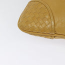 BOTTEGA VENETA INTRECCIATO Shoulder Bag Leather Yellow Silver Auth BA2424-15