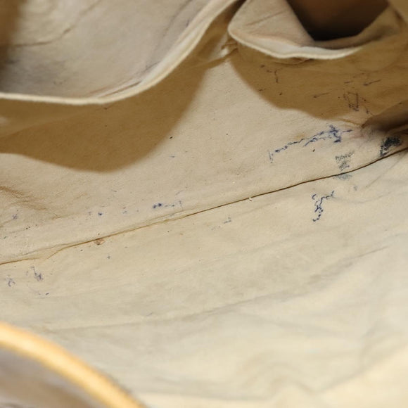 BOTTEGA VENETA INTRECCIATO Shoulder Bag Leather Yellow Silver Auth BA2424