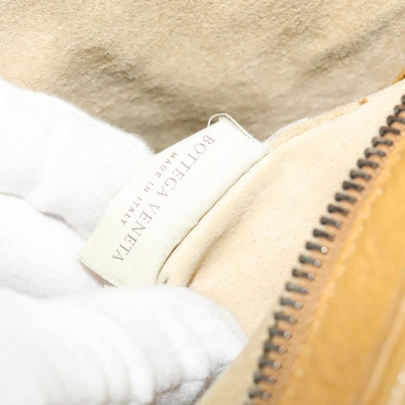 BOTTEGA VENETA INTRECCIATO Shoulder Bag Leather Yellow Silver Auth BA2424