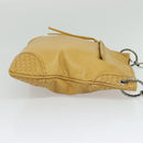 BOTTEGA VENETA INTRECCIATO Shoulder Bag Leather Yellow Silver Auth BA2424-4
