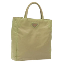 PRADA Hand Bag Nylon Beige Auth BA2425