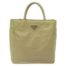 PRADA Hand Bag Nylon Beige Auth BA2425-13