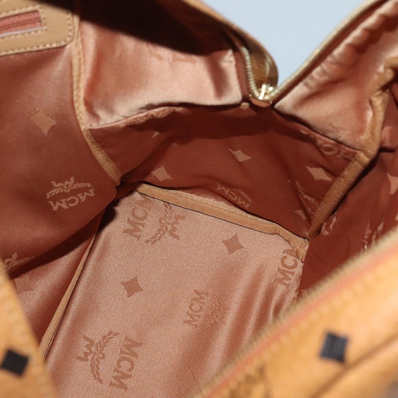 MCM Logogram Vicetos Backpack PVC Leather Brown Gold Auth BA2428