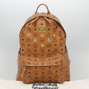 MCM Logogram Vicetos Backpack PVC Leather Brown Gold Auth BA2428-12