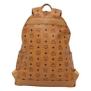MCM Logogram Vicetos Backpack PVC Leather Brown Gold Auth BA2428-2