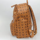 MCM Logogram Vicetos Backpack PVC Leather Brown Gold Auth BA2428-4