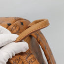 MCM Logogram Vicetos Backpack PVC Leather Brown Gold Auth BA2428-7