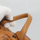 MCM Logogram Vicetos Backpack PVC Leather Brown Gold Auth BA2428-14