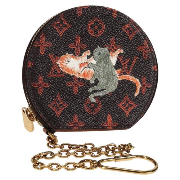 LOUIS VUITTON Catgram Chain Micro Powat Chapeau Coin Purse M63886 Auth BA2436M