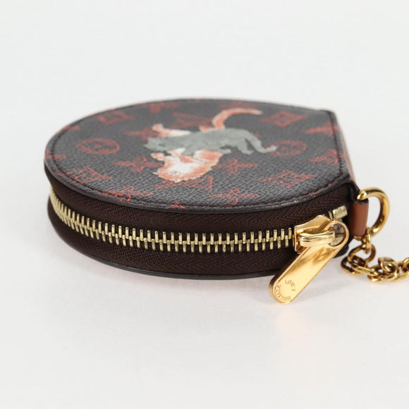 LOUIS VUITTON Catgram Chain Micro Powat Chapeau Coin Purse M63886 Auth BA2436M