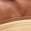 GUCCI Web Sherry Line Shoulder Bag Suede Brown Gold Auth BA2437-12