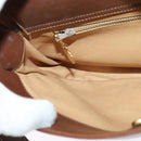 GUCCI Web Sherry Line Shoulder Bag Suede Brown Gold Auth BA2437-18