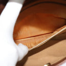 GUCCI Web Sherry Line Shoulder Bag Suede Brown Gold Auth BA2437-11