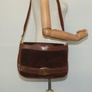 GUCCI Web Sherry Line Shoulder Bag Suede Brown Gold Auth BA2437-19