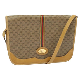 GUCCI Micro GG Supreme Shoulder Bag PVC Beige Gold 001 104 0551 Auth BA2438