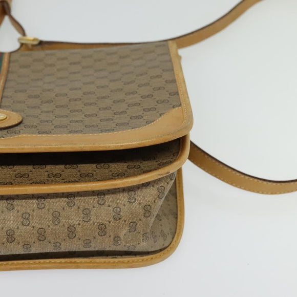 GUCCI Micro GG Supreme Shoulder Bag PVC Beige Gold 001 104 0551 Auth BA2438
