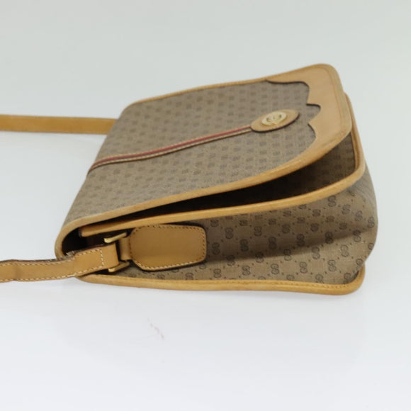 GUCCI Micro GG Supreme Shoulder Bag PVC Beige Gold 001 104 0551 Auth BA2438