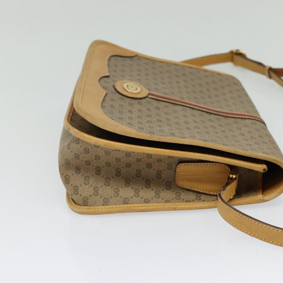 GUCCI Micro GG Supreme Shoulder Bag PVC Beige Gold 001 104 0551 Auth BA2438
