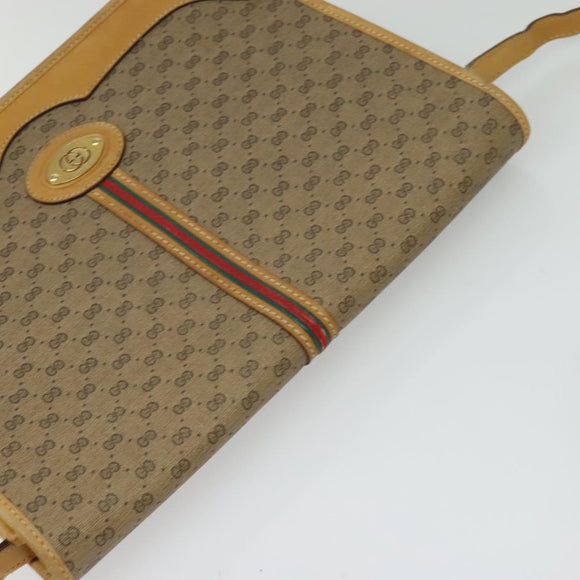 GUCCI Micro GG Supreme Shoulder Bag PVC Beige Gold 001 104 0551 Auth BA2438