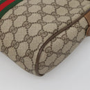 GUCCI GG Supreme Web Sherry Line Clutch Bag PVC Beige 89 01 012 Auth BA2439-15