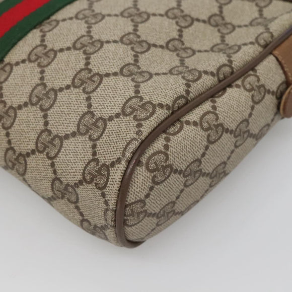 GUCCI GG Supreme Web Sherry Line Clutch Bag PVC Beige 89 01 012 Auth BA2439