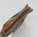 GUCCI GG Supreme Web Sherry Line Clutch Bag PVC Beige 89 01 012 Auth BA2439-5