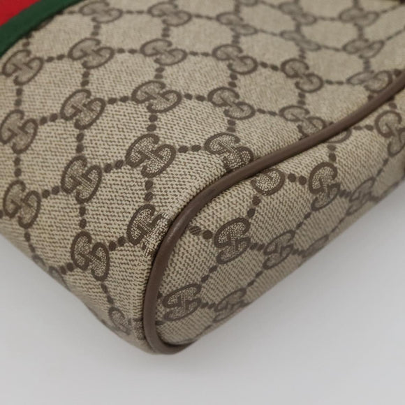 GUCCI GG Supreme Web Sherry Line Clutch Bag PVC Beige 89 01 012 Auth BA2439