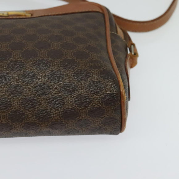 CELINE Macadam Canvas Shoulder Bag PVC Brown Gold Auth BA2444