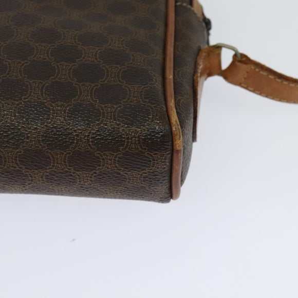 CELINE Macadam Canvas Shoulder Bag PVC Brown Gold Auth BA2444