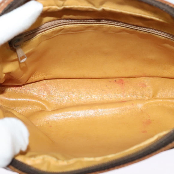 CELINE Macadam Canvas Shoulder Bag PVC Brown Gold Auth BA2444