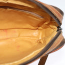 CELINE Macadam Canvas Shoulder Bag PVC Brown Gold Auth BA2444-17