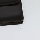 CELINE Chain Shoulder Bag Leather Brown Gold Auth BA2445-9