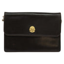 CELINE Chain Shoulder Bag Leather Brown Gold Auth BA2445-13