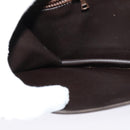 CELINE Chain Shoulder Bag Leather Brown Gold Auth BA2445-21