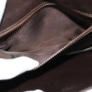 CELINE Chain Shoulder Bag Leather Brown Gold Auth BA2445-11