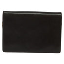 CELINE Chain Shoulder Bag Leather Brown Gold Auth BA2445-2