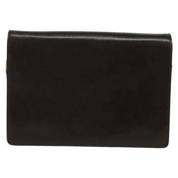 CELINE Chain Shoulder Bag Leather Brown Gold Auth BA2445 - 0