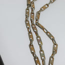 CELINE Chain Shoulder Bag Leather Brown Gold Auth BA2445-8