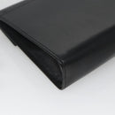 CELINE Pouch Leather Black Gold Auth BA2446-16