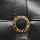 CELINE Pouch Leather Black Gold Auth BA2446-8