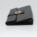 CELINE Pouch Leather Black Gold Auth BA2446-4